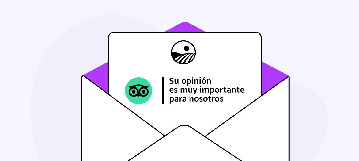 Email con el logo de Tripadvisor y el mensaje «Su opinión es muy importante para nosotros»